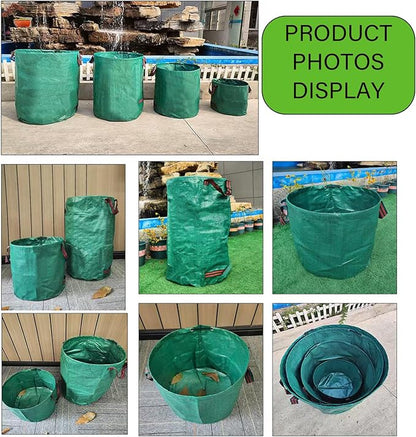 Reusable Yard Waste bags,Collapsible Leaf Bag with Gardening Gloves,Yard Debris Collapsible Bag With 4 Handles, for Leaves, Lawn Debris & Grass Clippings (80Gallon)