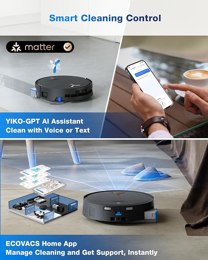 ECOVACS DEEBOT X9 PRO Omni Robot Vacuum and Mop,16,600Pa Blast Suction, OZMO Roller Instant Self-Washing Mopping, ZeroTangle 3.0, Triple Lift System, AI Smart Navigation, Hands-Free Omni Station