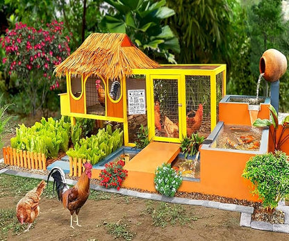 Funny Chicken Gifts Chicken Coop Rules Tin Sign for Home Farm Chicken Coop Farmhouse Kitchen Garden Decor 8 X 12 Inch (‌3720)