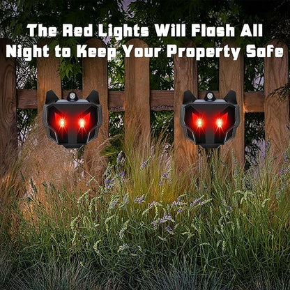 Lulu Home 6 Packs Solar Animal Repeller, Nocturnal Predator Deterrents with Red LED Flashing Lights Drive Away Raccoons, Deer, Skunks, Coyotes, Birds, Foxes from Chicken Coop Yard Farm