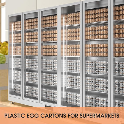 50 Pack Plastic Egg Cartons Cheap Bulk 12 Count Clear Blank Egg Containers for Refrigerator, Reusable Holder for Home Ranch Farm Commercial Market Display, Plastic Packaging for Craft Projects