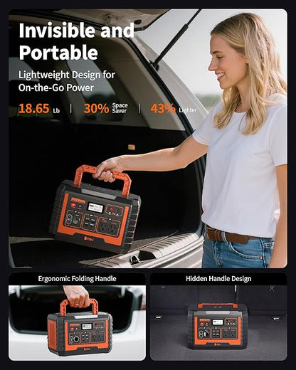 EBL Portable Power Station 1000W, 999Wh Solar Generator 2000W Peak, AC/Wireless Charging/60W USB-C Output, Lithium Battery for Emergency, Home Backup, Camping, RV, Off-Grid Living