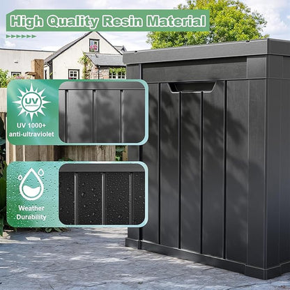 DRATO 50 Gallon Deck Box, Outdoor Storage Box for Patio Cushion, Garden Tools,Waterproof Patio Storage box, Lockable (Black)