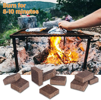 HGD Fire Starter, 128 Mini Square, Natural Fire Starters for BBQ, Campfire, Fireplace, Charcoal, Wood Stove, Chimney, Fire Pit, Grill, Smoker, Indoor Outdoor Use