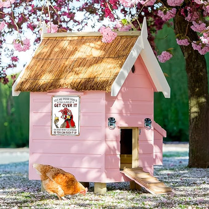 Funny Chicken Gifts Chicken Let Me Pour You A Tall Glass of Get Over It Tin Sign for Home Farm Chicken Coop Farmhouse Kicthen Garden Decor 8 X 12 Inch (3188)