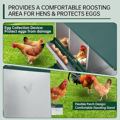 Garvee Nesting Boxes for Chickens, 6 Compartments Metal Chicken Nesting Box, Chicken Egg Laying Box with Large Vented Holes for Easy Egg Collection