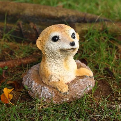 Meerkat Statue Garden Decor Lawn Animal Sculpture Ourdoor Decoration Funny Yard Ornaments Resin Figurine for Garden or Home 5.3inch