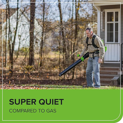 Greenworks 40V (710 CFM / 175 MPH) Brushless Backpack Blower, Commercial Power for Wet Leaves, Heavy Debris, Gravel and Driveway Snow, Includes (2) 5.0Ah HP Batteries & 4A Dual Charger