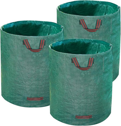 Hugeleaf 3 Packs 72 Gallon Reusable Yard Waste Bags, Collapsible Leaf Bags with Reinforced Handles, Extra Large Heavy Duty Garden Waste Bags for Leaves Garden Clean Up