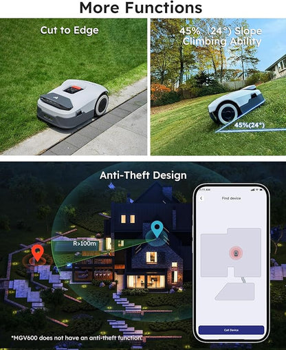 Robot Lawn Mower NO Wire - 0.5 Acre, Full Band RTK+4-Eye Vision Robotic Lawnmower, Automatic Mapping, 20 Multi-Zone Management, Accurate Obstacle Avoidance, Intelligent Anti-Theft, APP Control