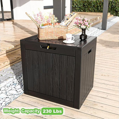 31 Gallon Waterproof Outdoor Storage Box,Resin Deck Box,Lockable Outside Storage Box Container for Patio Furniure,Garden (31 Gallon Black)
