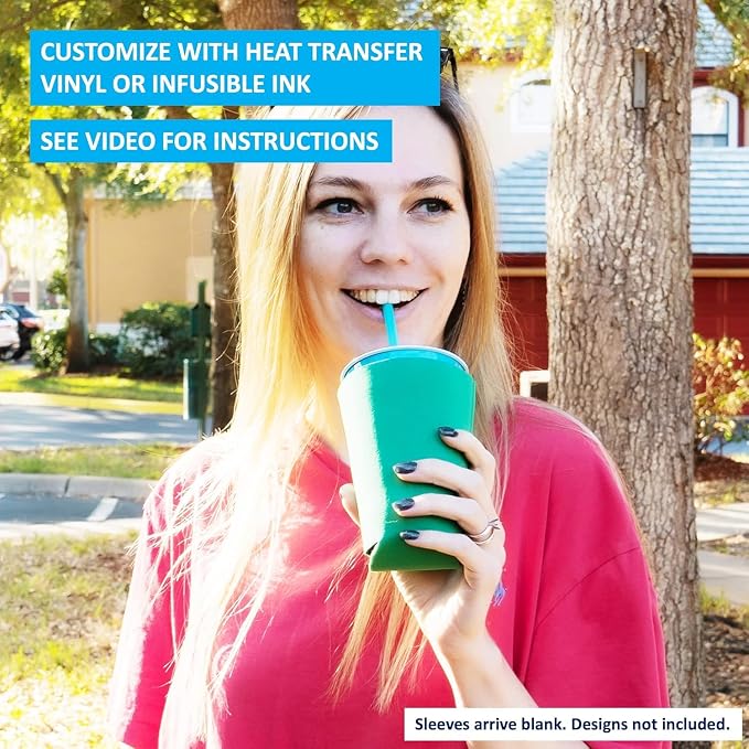 TahoeBay Blank Pint Glass Sleeves, Beer Coolers, 6-Pack, Teal | Insulating Foam Cooler, 16oz Collapsible Tapered Beverage Holder, Bar Cup Insulator for Transfer Vinyl, HTV, Sublimation, DTF