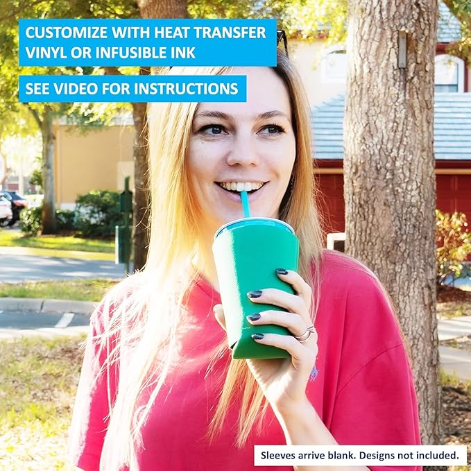 TahoeBay Blank Pint Glass Sleeves, Beer Coolers, 6-Pack, Red | Insulating Foam Cooler, 16oz Collapsible Tapered Beverage Holder, Bar Cup Insulator for Transfer Vinyl, HTV, Sublimation, DTF