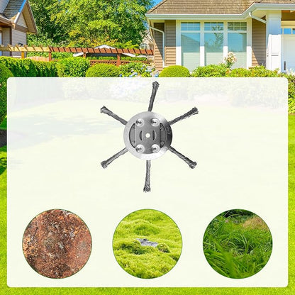 Steel Wire Grass Trimmer Head, 2025 New String Trimmer Replacement Head for Electric Battery Powered Cordless String Trimmer,6 Inch Wired Trimmer Blade for Lawn Mower Tray（2PC,6 Blade）