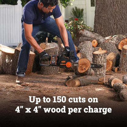 Worx Nitro 40V 16" Cordless Brushless Chainsaw 4.0 Ah Battery and Charger Included WG385