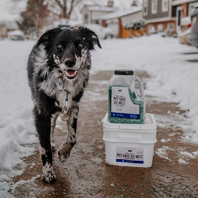 Natural Rapport Pet Friendly Ice Melt - Calcium Chloride Free, Pet Safe Ice Melter, Rock Salt Alternative - Time Release Deicer Formula Lasts 3X Longer (10 lb)