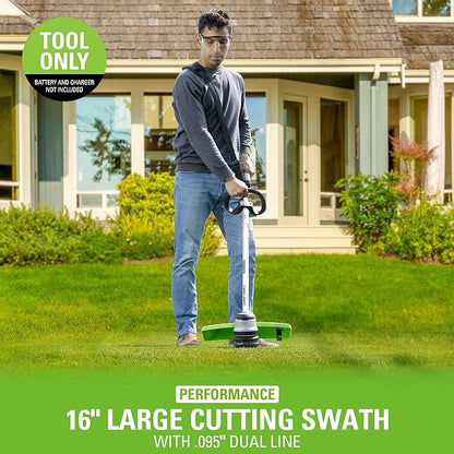 Greenworks 80V 16-Inch Brushless String Trimmer (Gen 2), Battery and Charger Not Included