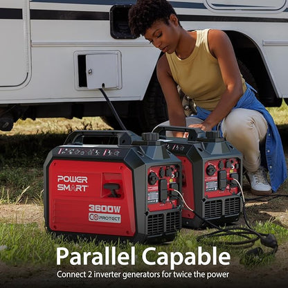 PowerSmart 3600-Watt Portable Inverter Generator with CO Protect, Quiet, 30 amp for RV-Ready