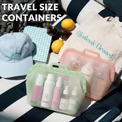 68oz Reusable Silicone Food Storage Bags with Magnetic Seal, Stand Up Freezer Bags for Meal Prep, Snacks, Sandwiches & Leftovers, Dishwasher Safe Reusable Food Storage Bag (Green)