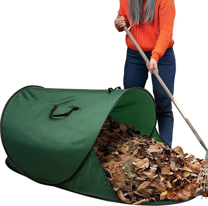 150 Gallon Foldable Pop Up Leaf Collector, Leaves Pickup and Loader Bag, Lawn Portable Leaf Bags for Cleaning Up Garden Weeds Branches Waste Trash