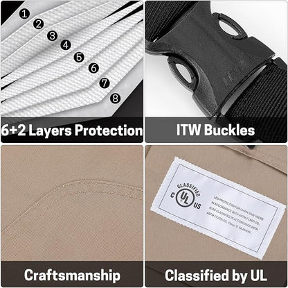 Chainsaw Chaps Apron Wrap 8-layer for Men/Women Loggers Forest Workers Protective Chain Saw Pants Adjustable