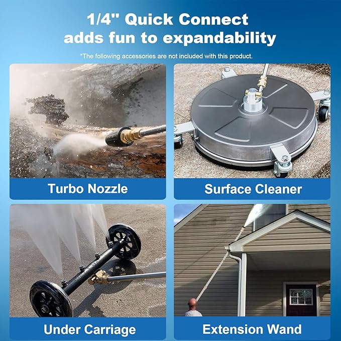 Electric Pressure Washer 4800 PSI 4.0 GPM Power Washers Electric Powered with 33ft Pressure Hose, 4 Nozzle and Foam Cannon, Powerwashers for Home, Cars, Patio, Navy Blue