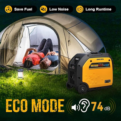 7000W Dual Fuel Inverter Generator, Gas & Propane Powered, RV Ready Remote/Electric Start, Super Quiet, 120V/240V with CO Sensor Portable Generator for RV, Camping or Party,EPA Compliant