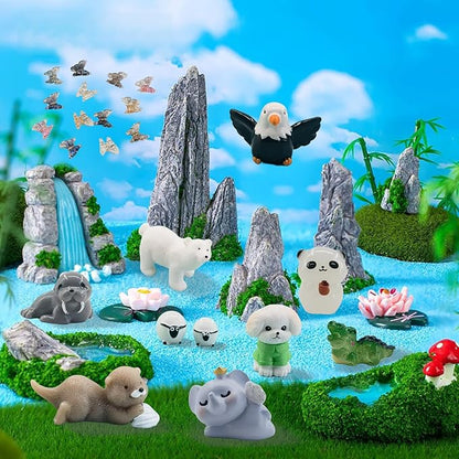 90 Pcs Mini Resin Animals Tiny Resin Figurines Tiny Resin Ducks for Fairy Garden, Miniature Accessories, Crafts, and Decor