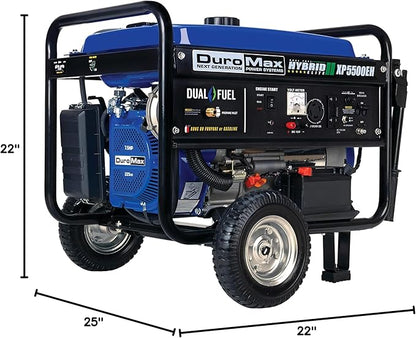 DuroMax XP5500EH 5,500-Watt Dual Fuel Portable Generator - Gas & Propane, Electric Start, RV & Emergency Ready
