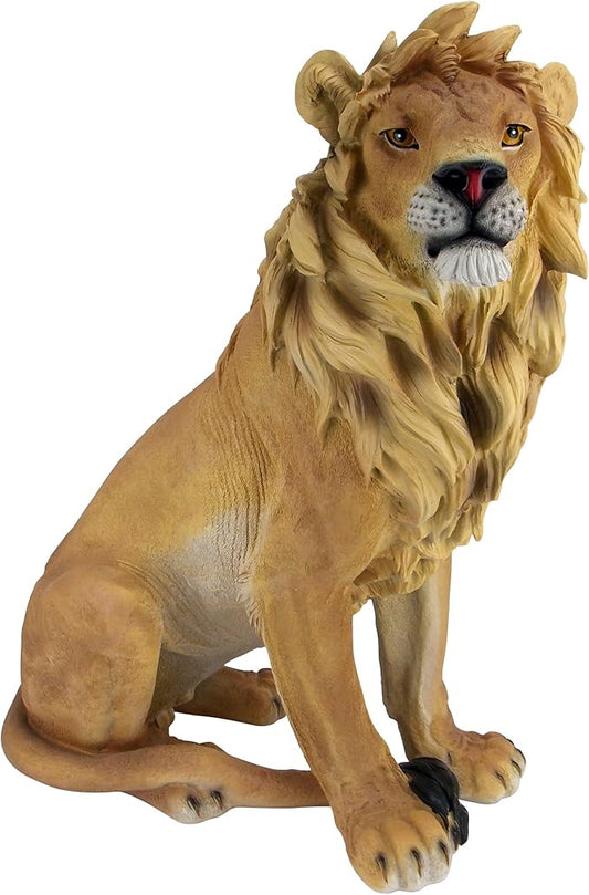 Design Toscano King of Beasts Lion Indoor/Outdoor Garden Statue, 13 Inches Wide, 21 Inches Deep, 27 Inches High, Handcast Polyresin, Full Color Finish