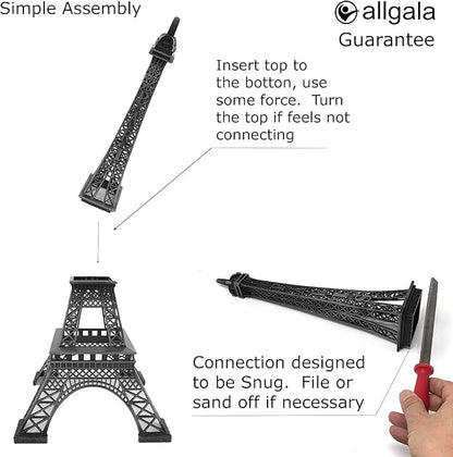 allgala 19 Inch 48CM Eiffel Tower Statue Decor Alloy Metal-White (EF19-86191)