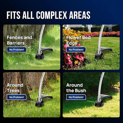 WILD BADGER POWER 26cc Weed Wacker Gas Powered, 2 in 1 String Trimmer/Edger 15" with Curved Shaft, Light Weight 9.9 lbs