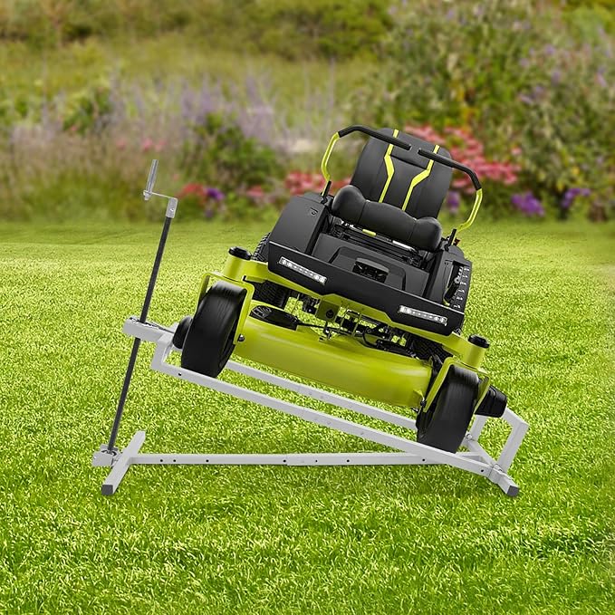 Lawn Mower Lift, 880Lbs Lawn Mower Lift Carbon Steel Lift Jack Freestanding Lawnmower Lift Tool Adjustable Lawnmower Lifts w/o Wheel for Garden Tractors All-Terrain Maintenance and Repair