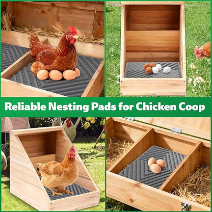 Chicken Nesting Pads for Chicken Coop, Washable Laying Pads for Nesting Box, Reusable Hen Nesting Box Pads for Coop Bedding, Soft Silicone Material, Easy to Clean, 12" x 12", Grey, 5 Pack