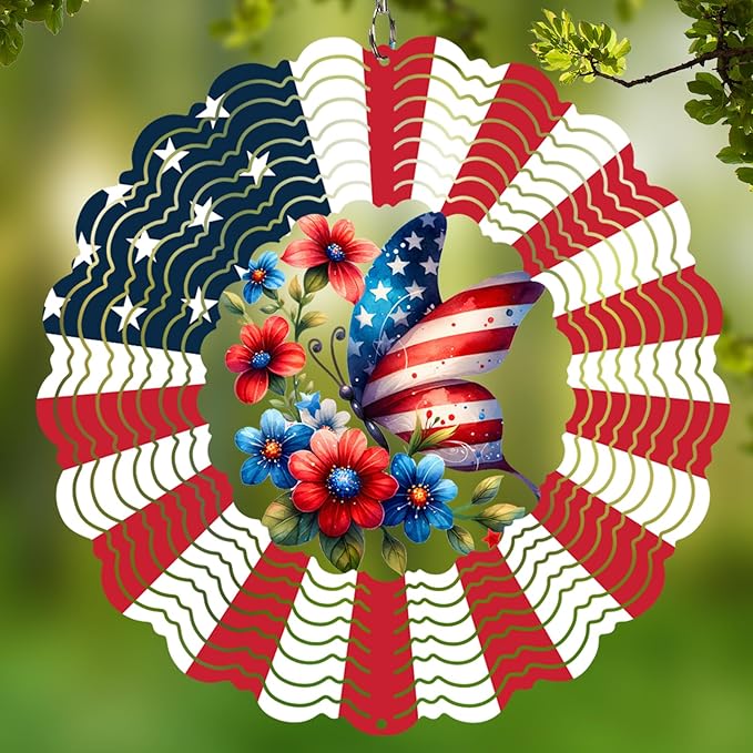 Wind Spinners Outdoor Butterfly - Birthday Gifts for Women Mom Wife Grandma, Hanging Butterflies Wind Sculptures, 12 inch 3D Wind Spinner for Garden Decor for Outside, Garden, Patio, Yard, Outdoor