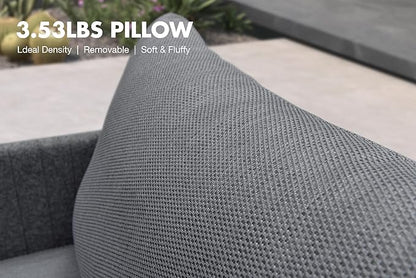 PURPLE LEAF 8 Pieces Patio Conversation Sets with 2 Person Lounge Chair All Weather Outdoor Couch Sectional Set with Ottoman Patio Conversation Set for Garden Poolside Backyard Gray