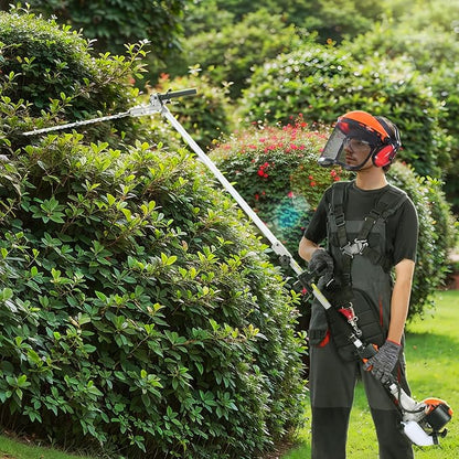 VEVOR 5-in-1 26cc 2 Cycle Gas Powered Dual Sided Hedge Trimmer, Weed Eater, String Trimmer, Edger, Pole Saw Chainsaw Pruner with EPA, CE and EMC Certification