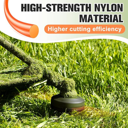 String Trimmer Line .065", 295 Feet Weed Eater String, Round Trimmer Line for Universal Replacement, Orange Premium Nylon String Trimmer Line for Light Grass&Weeds