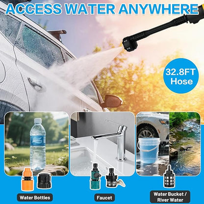 Cordless Pressure Washer, 990 PSI Portable Battery Power Washer with 6-in-1 Nozzle, 3.0Ah Battery, Electric Car Pressure Washer Handheld for Car Floor Fence Wall Cleaning
