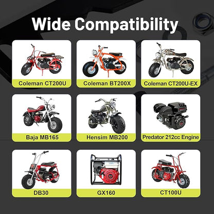 Mini Bike Chain Guard 420 Chain 42 Links with Chain Tensioner Kit for Coleman CT200U CT200U-EX BT200X Baja Warrior MB200 MB165 Massimo for Predator 212cc 196cc 6.5hp 5.5hp minibike Parts