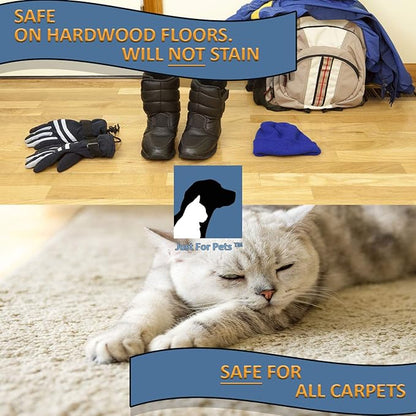 JUST FOR PETS Snow & Ice Melter Safe for Pets & Paws Contains No Toxic Chlorides or Painful to The Paw Rock Salt, Safe for Dogs & Cats. Fast Acting and Works On Contact 9 lb. Shaker Jug