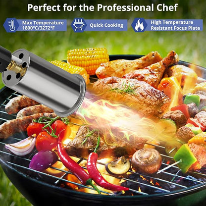 Sondiko Powerful Grill & Cooking Propane Torch L8010, Black & Grey | Sous Vide, Campfire Starter, Adjustable Weed Torch Burner for Searing Steak, BBQ & DIY, Propane Tank Not Included