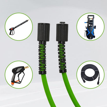 PWACCS Pressure Washer Hose for Power Washer – 3600 PSI Kink Resistant Pressure Washing Extension Hose 100 FT x 1/4" – Universal Electric Power Wash Hose for Replacement – Compatible with M22 Fittings