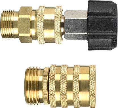 Tool Daily Pressure Washer Adapter Set, M22 14mm to 3/8" Quick Connect Kit for Power Washer, 3/4 Inch to 1/2" Quick Disconnect, 8 Pack