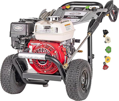 Simpson 61014 3500 PSI at 2.5 GPM Honda GX200 with AAA AX300 Axial Cam Pump Cold Water Professional Gas Pressure Washer PS61002-S