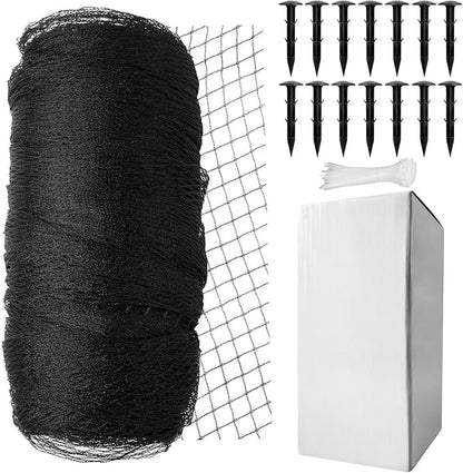 Koi Fish Pond Netting Shield 20ft x 30ft, Black Heavy Duty Pool Leaf net Cover, Protects Garden Pond from Heron,Birds,Cats & Predators Away, Durable & Stakes Included (Black)