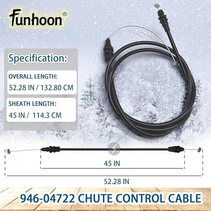 946-04722 Chute Control Cable 2-Way for Cub Cadet 1X 21-inch LHP, 1X 221 LHP, 221 LHP, MTD, Craftsman Snow Blowers Replaces 746-04722