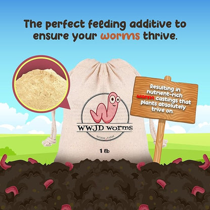 Food for Worms - Mineral-Rich Earthworm Chow, Boosts Composting Efficiency and Promotes Healthy Worms - Nutrient Blend Worm Food for Nightcrawlers & Red Wigglers, 5 Pound