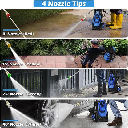 Pressure Washer -5000PSI Power Washer with Foam Cannon 4 Quick Connect Nozzles, High Pressure Cleaning Machine for Driveways/Patios/Cars/Fences/Home Cleaning