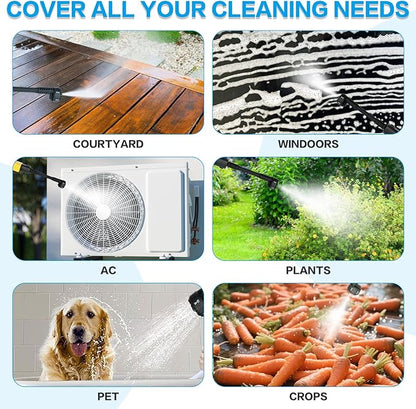 Cordless Pressure Washer, 990 PSI Portable Battery Power Washer with 6-in-1 Nozzle, 3.0Ah Battery, Electric Car Pressure Washer Handheld for Car Floor Fence Wall Cleaning